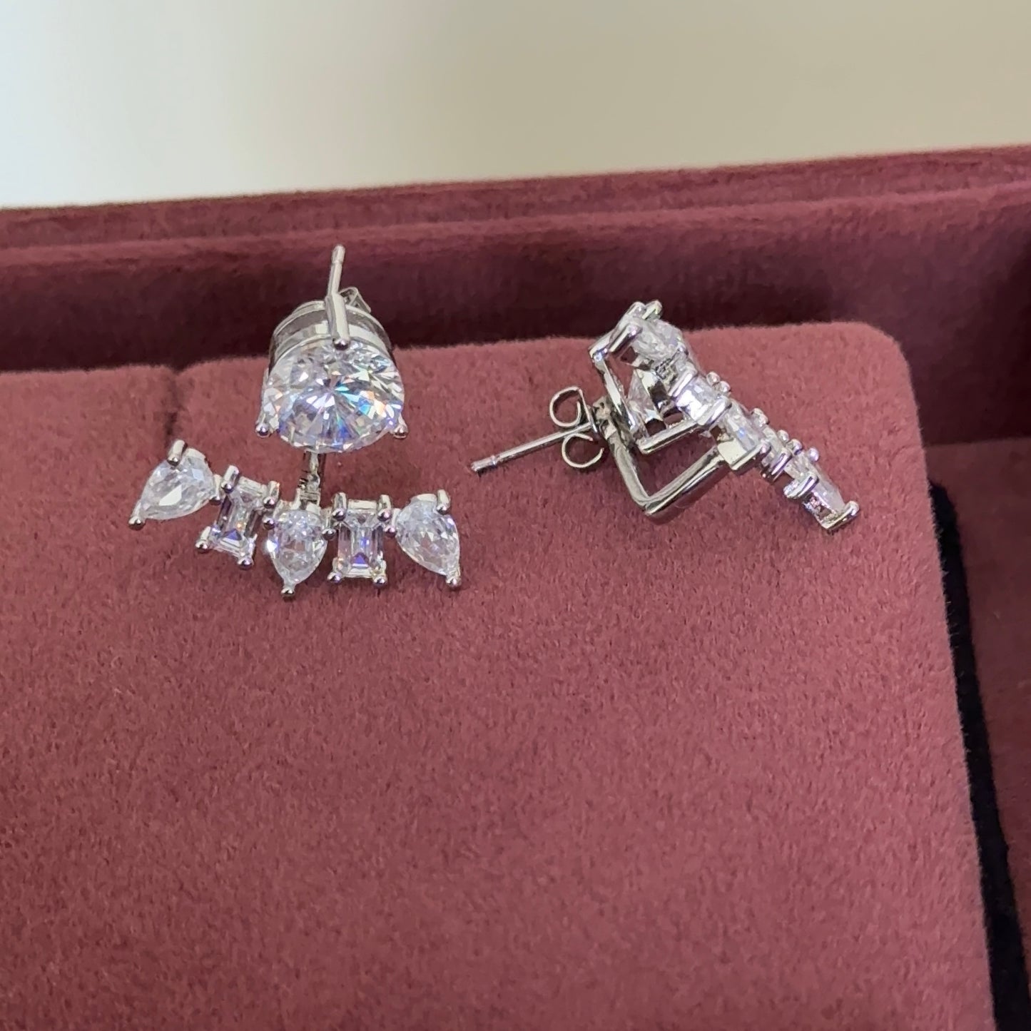 2 Style Rhodium Solitaire Studs