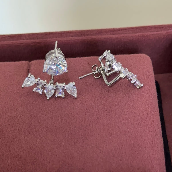 2 Style Rhodium Solitaire Studs