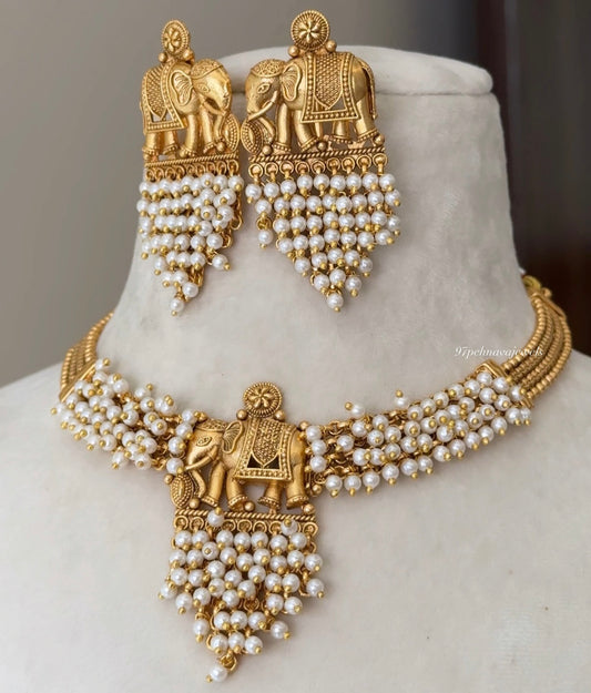 Aradhya Elephant Necklace Set