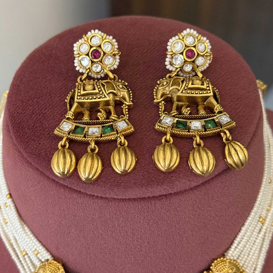 Kruthika Elephant Rajwada Necklace