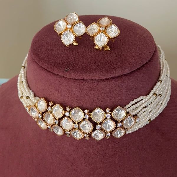 Ruhi Polki Pearl Necklace Set