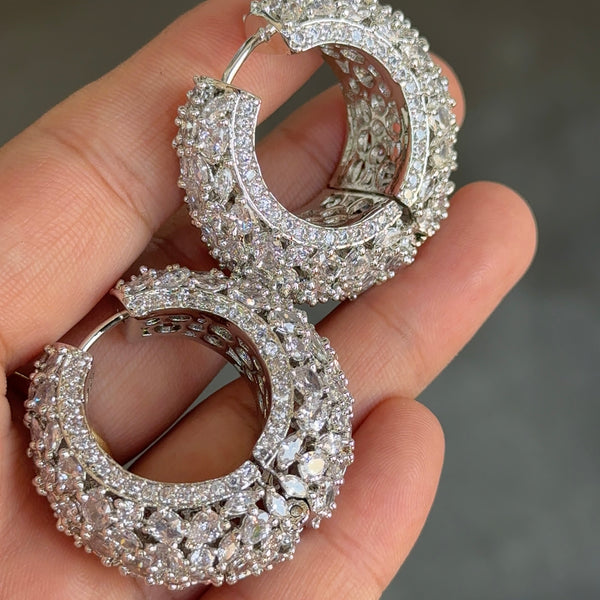 Kyar Crystal AD Hoop Earrings