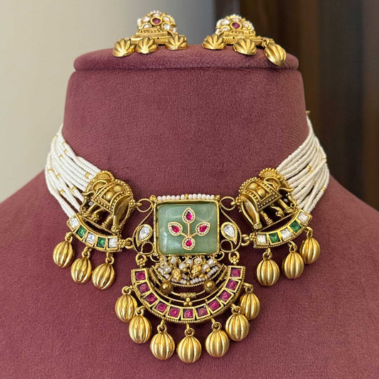 Kruthika Elephant Rajwada Necklace