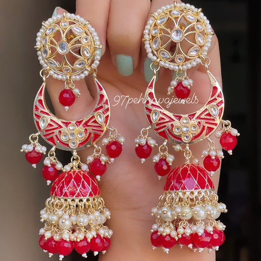 Long Meenakari Earrings