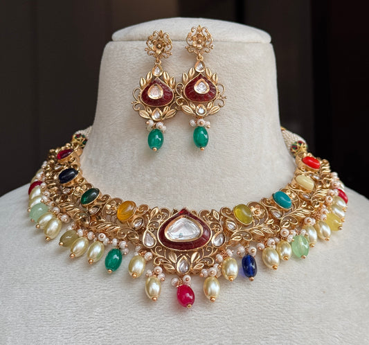 Navratan Amrapali Necklace Set