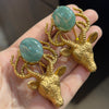 Deer Head Statement Earrings