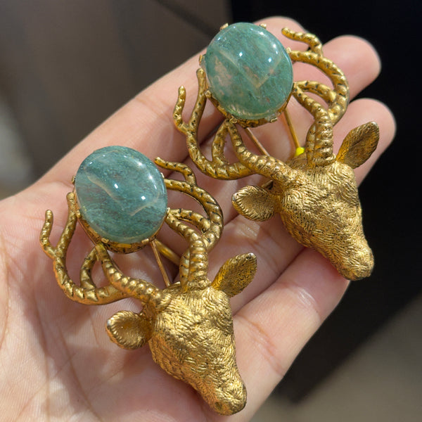 Deer Head Statement Earrings