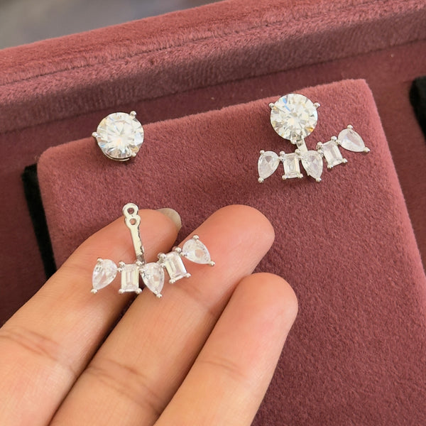 2 Style Rhodium Solitaire Studs