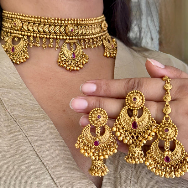 Harnoor Gold Looklike Necklace Set