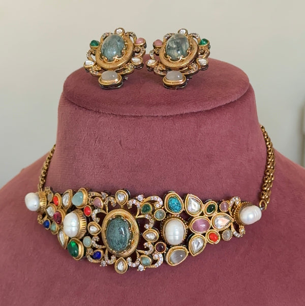Harika Sabya Navratan Choker Set