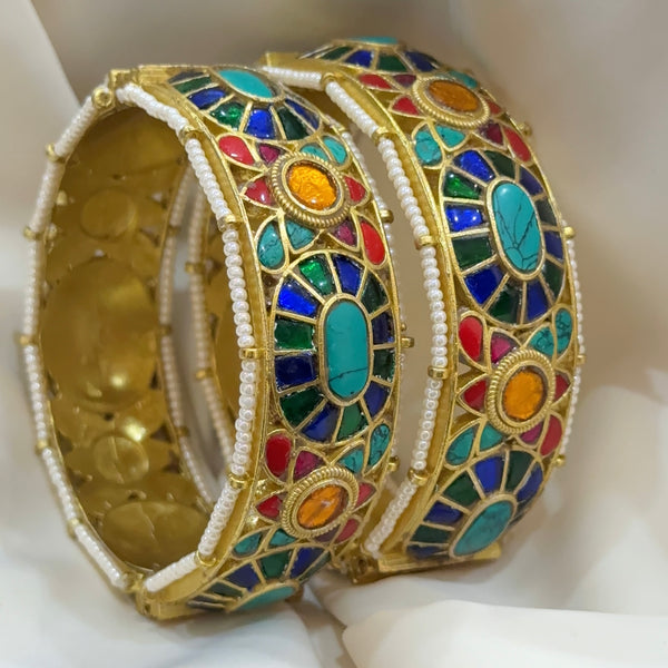 Jadau Multi Coloured Opening Bangles