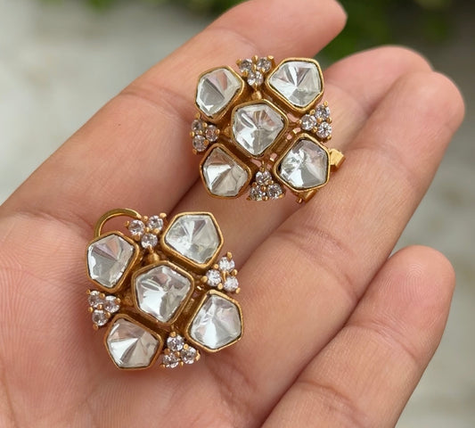 Moissanite Square Studs