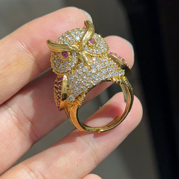 Owl Face Adjutstable Ring