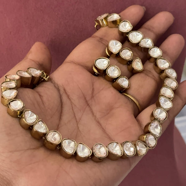 Single Line Moissanite Necklace Set
