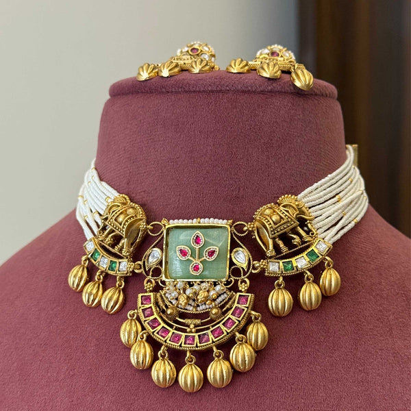 Kruthika Elephant Rajwada Necklace