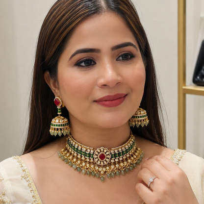 Akshara Moissanite Polki Set