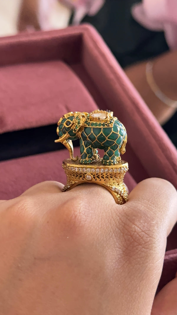 Elephant Polki Statement Ring