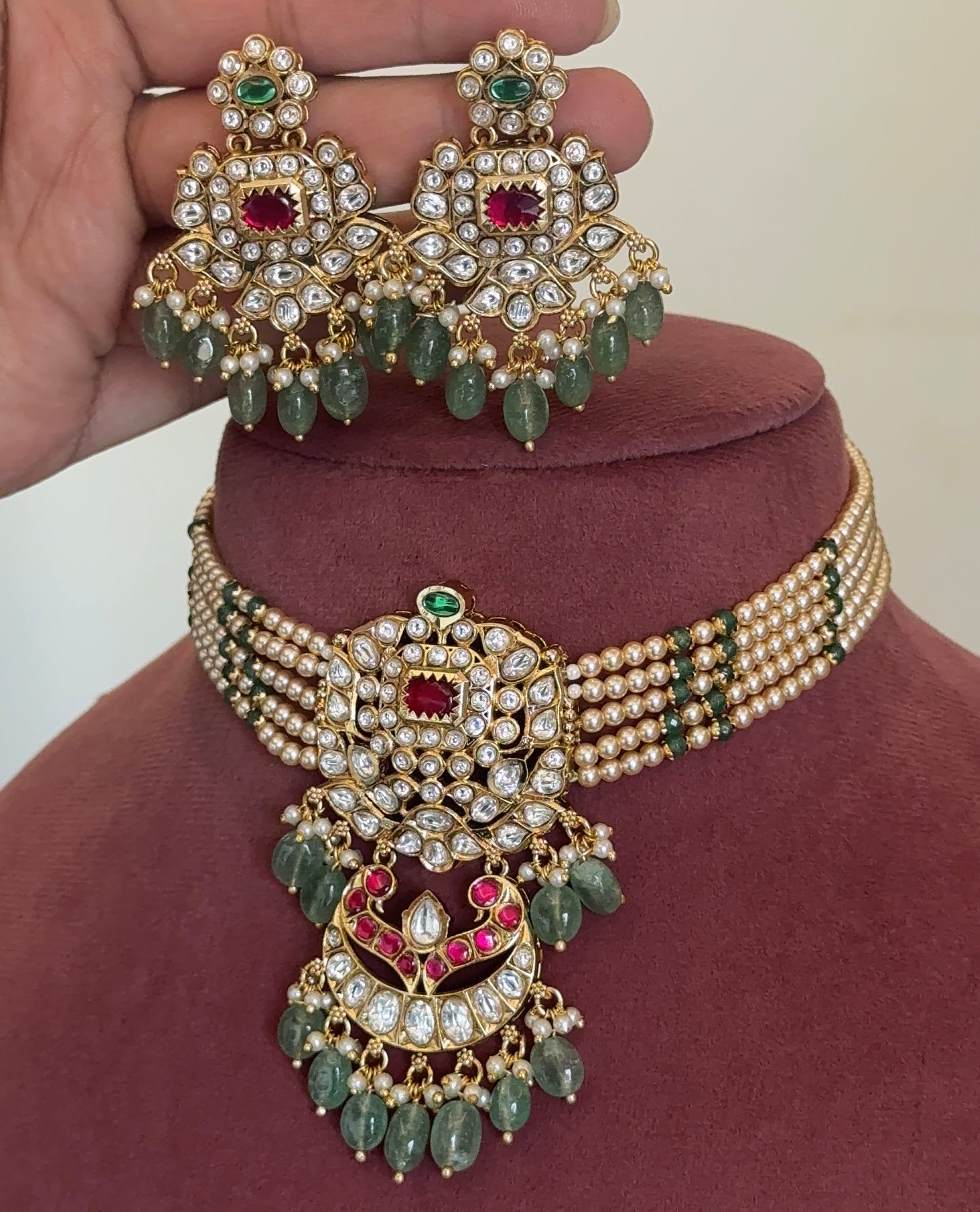 Manya New Polki Necklace Set