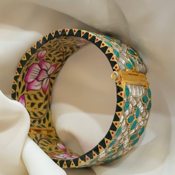 Jadau Gold Plated Opening Bangle