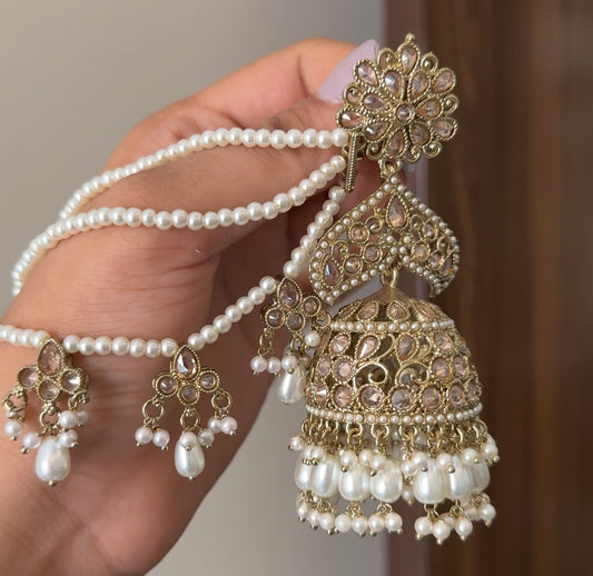 Ahana Padmavati Jhumka Tikka Set