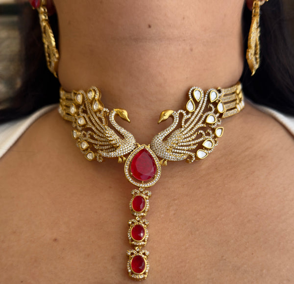 Prisha Peacock Necklace Set