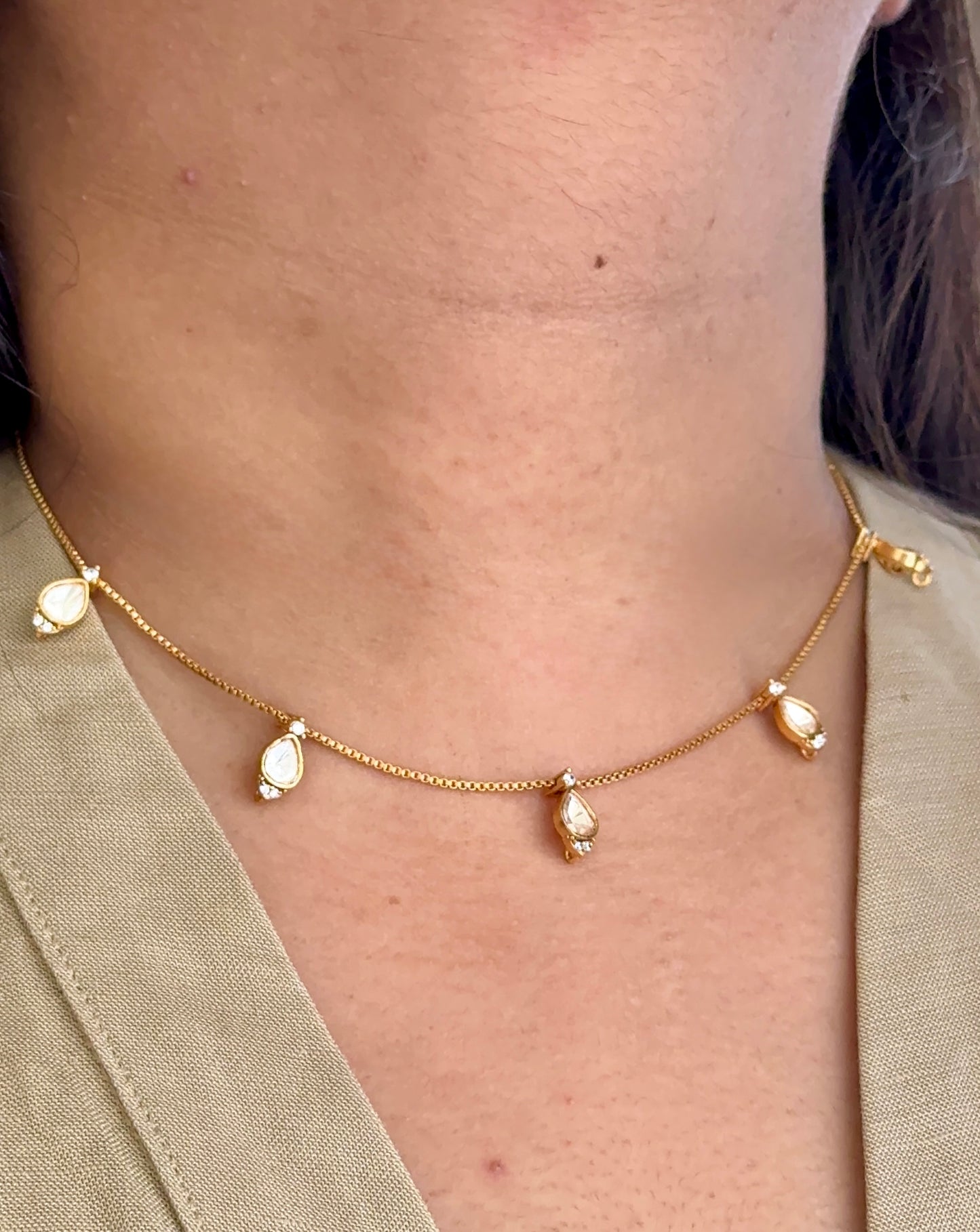 Lavanya Dainty Polki Necklace Set