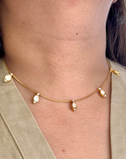 Lavanya Dainty Polki Necklace Set