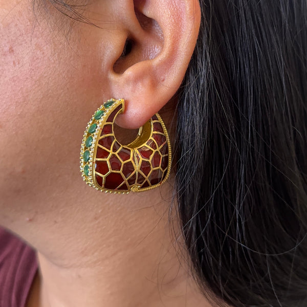 Enemal Hoop Earrings