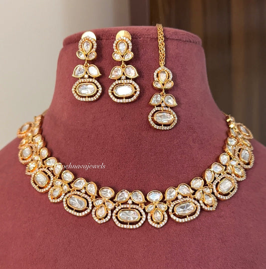 Farina Polki Minimal Necklace Set