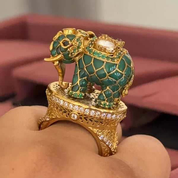 Elephant Polki Statement Ring