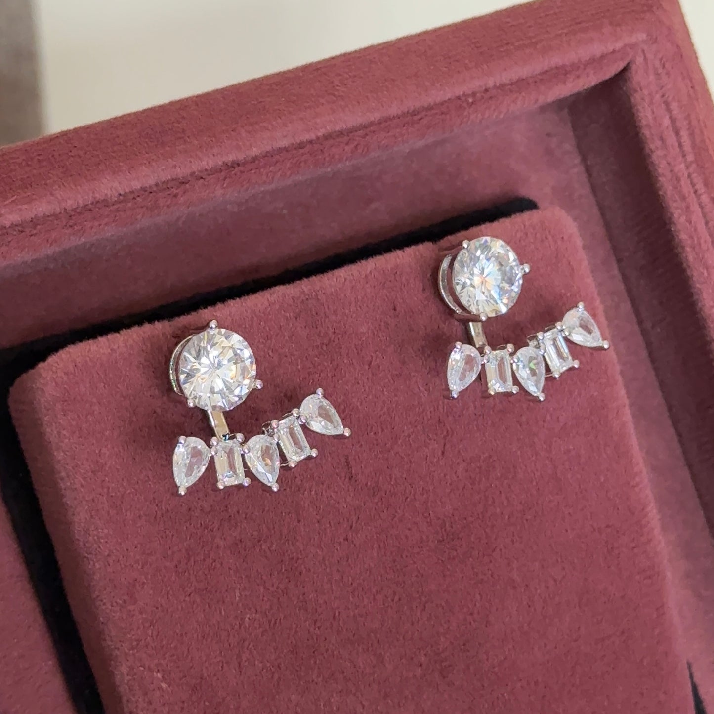 2 Style Rhodium Solitaire Studs