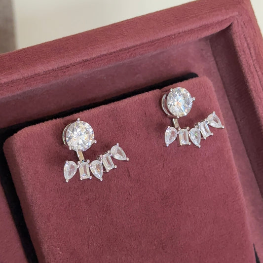 2 Style Rhodium Solitaire Studs