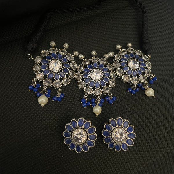 German Silver Zirconia Choker Set