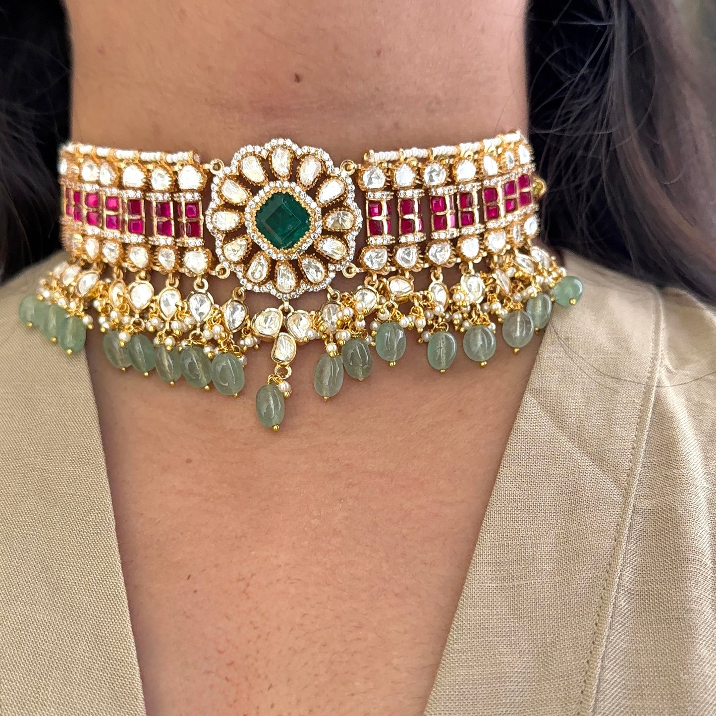 Akshara Moissanite Polki Set
