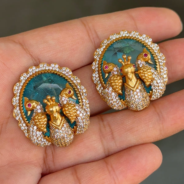 3D Peacock Doublet Studs