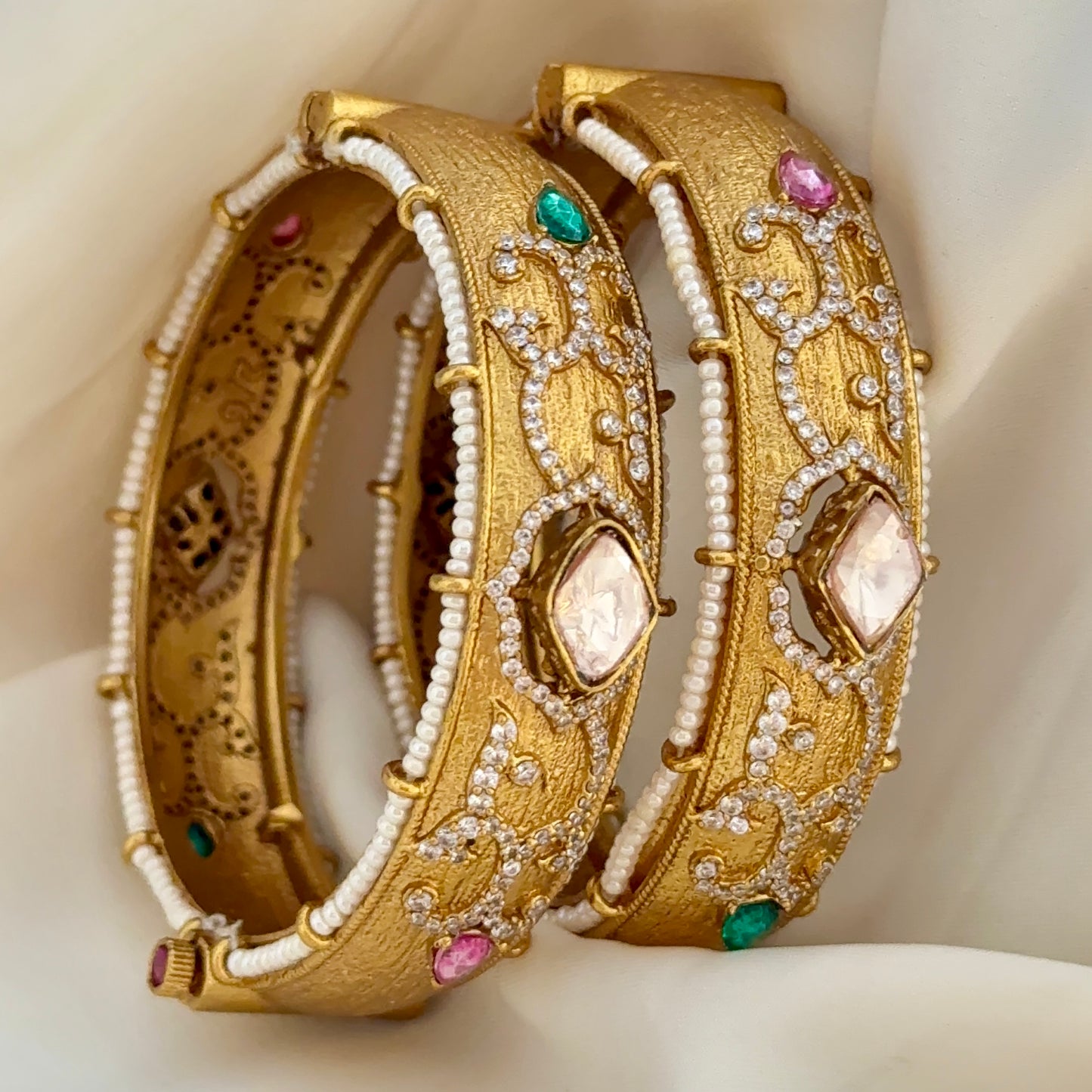 Stuthi Matte Gold Opening Bangles