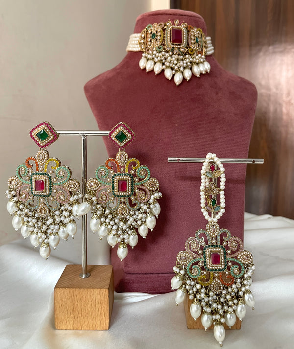 Rathi Jadau Choker Set