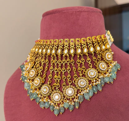 Asma Gold Kundan Necklace Set