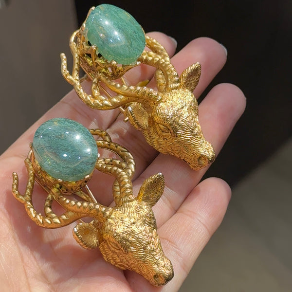 Deer Head Statement Earrings