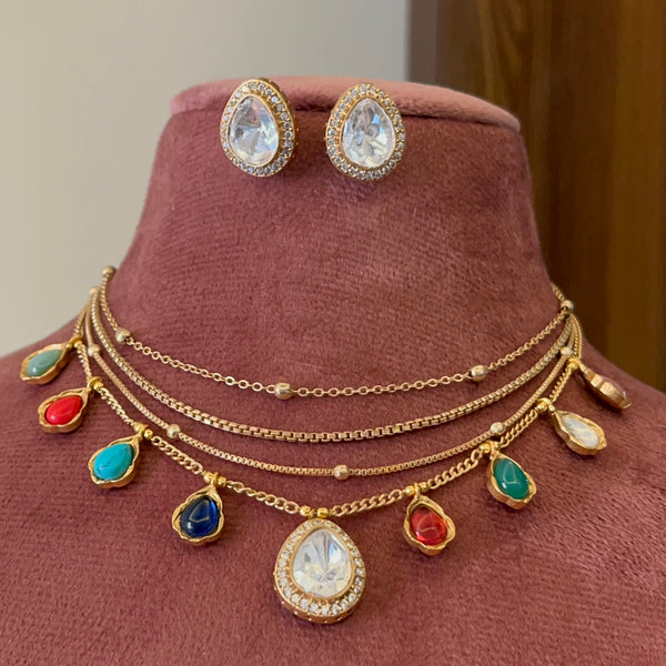 Diya Layered Moissanite Necklace