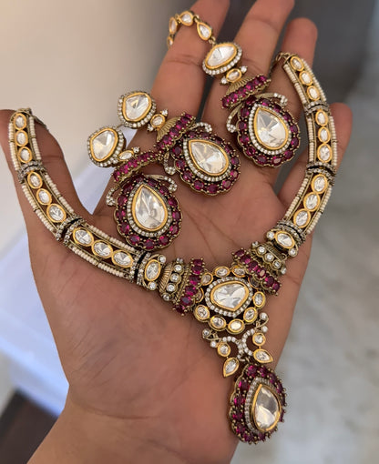Roshika Uncut Polki Victorian Necklace