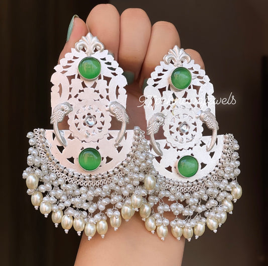 Piyu Silver Oversized Earrings