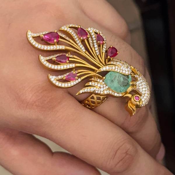 Peacock Adjustable Ring