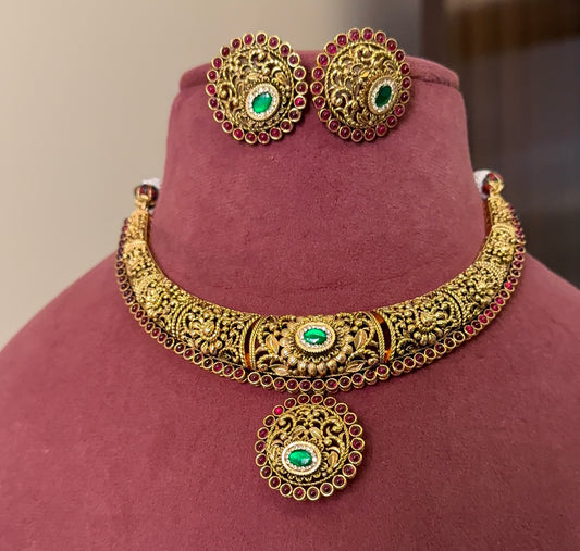 Ridhika Gold Necklace Set