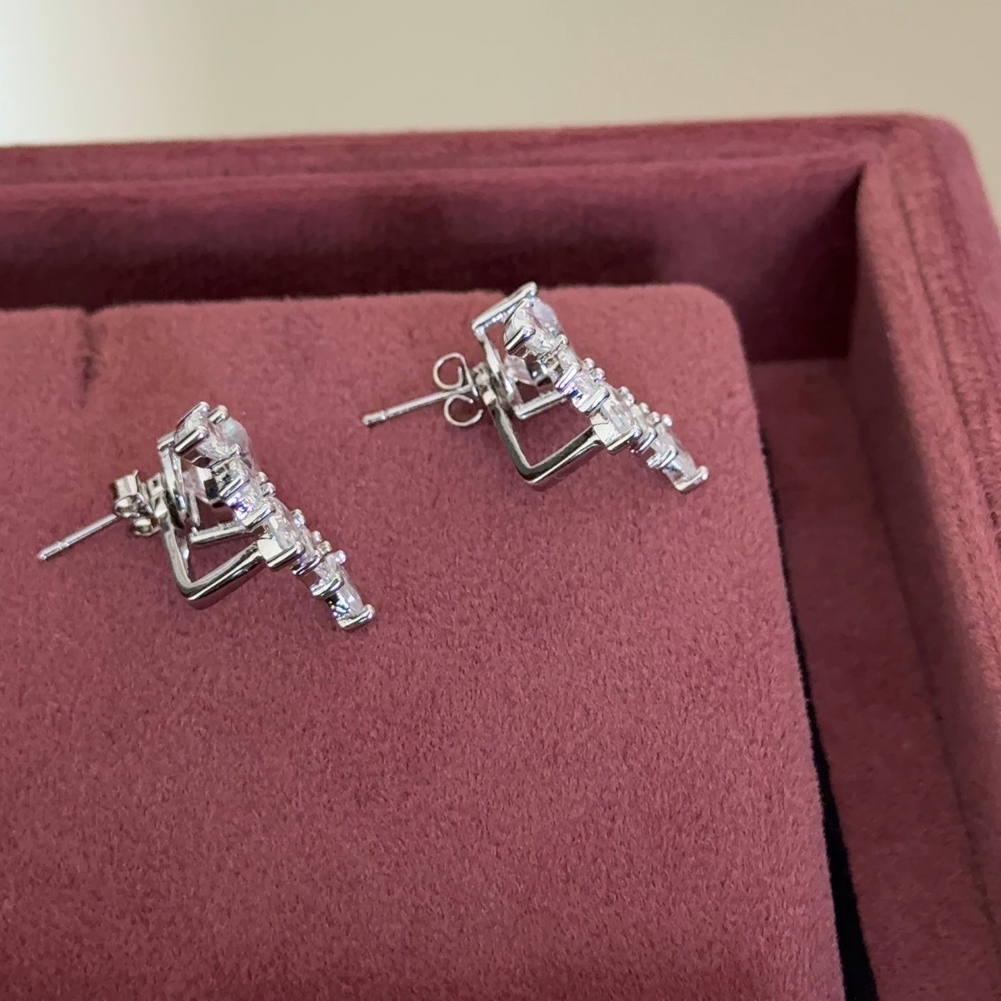 2 Style Rhodium Solitaire Studs