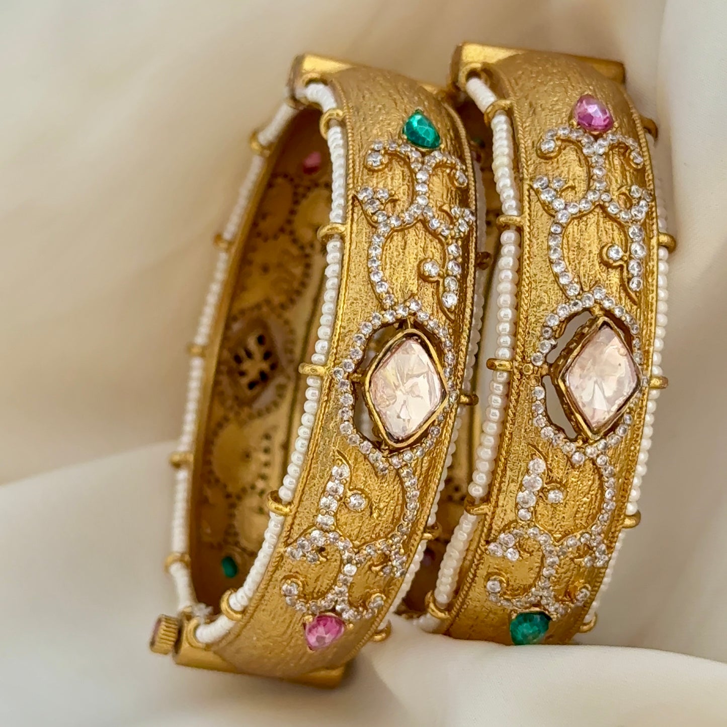 Stuthi Matte Gold Opening Bangles