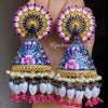 Hand Painted Peacock Jhumkas