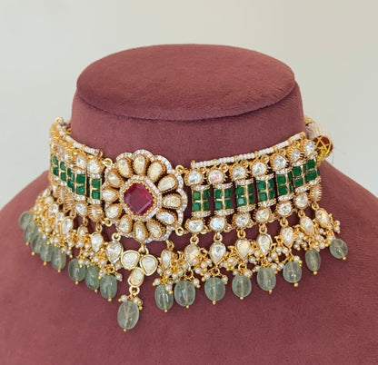 Akshara Moissanite Polki Set