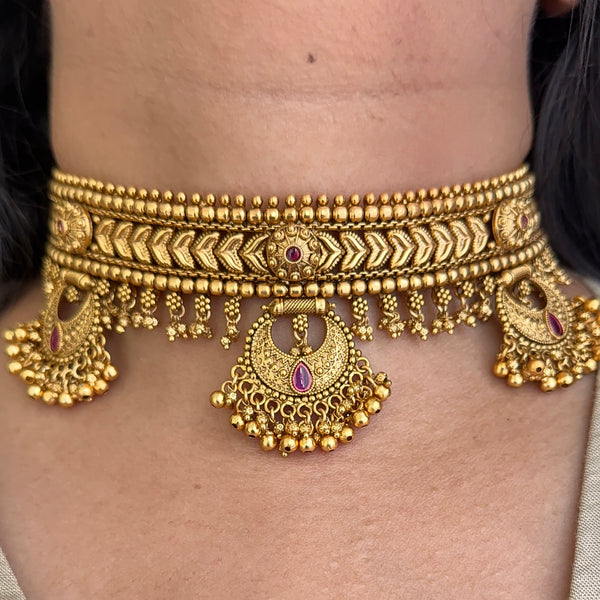 Harnoor Gold Looklike Necklace Set