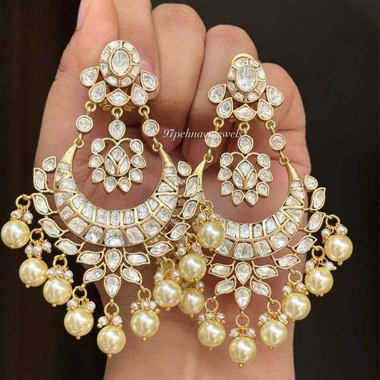 Dia Moissanite Polki Chaandbaali